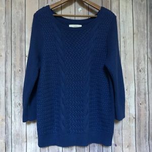 LOFT 3/4 Length Purple/Blue Sweater Sz XL Spring